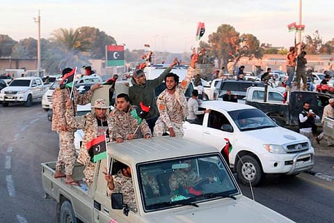 Fighters of Libyan forces allied with the UN-backed government