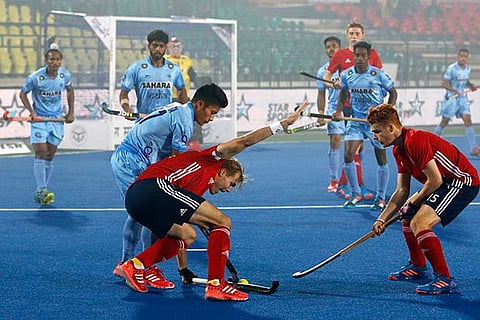 Action during the India-England World Cup match