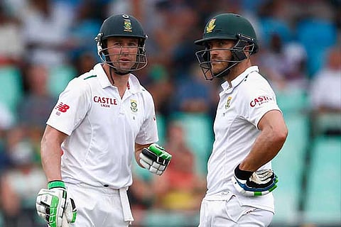 A B de Villiers (left) and Faf du Plessis