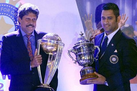 File photo of Kapil Dev and MS Dhoni