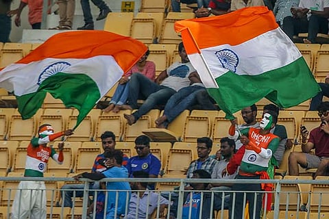 A relatively quiet Indian crowd in the stands (Photo: Justin George)