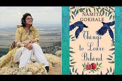 (L) Namita Gokhale and (R) The cover of her latest book Things to Leave Behind