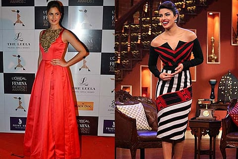 Katrina Kaif and Priyanka Chopra sporting popular Naga designer Atsu Sekhose's ensemble