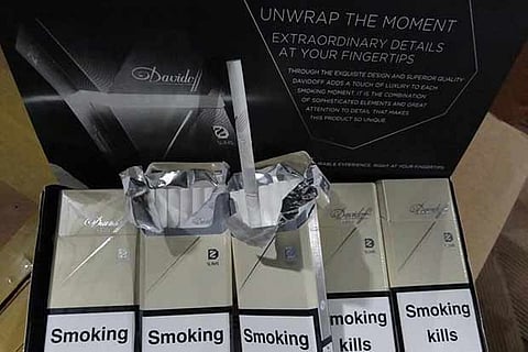 Image of the seized cigarettes by DRI