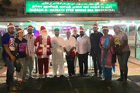 Members of Raindropss during their visit to various religious groups for communal harmony