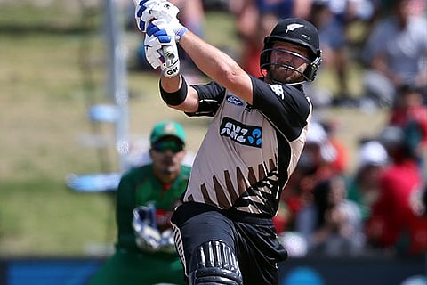 Anderson hits a six against Bangladesh
