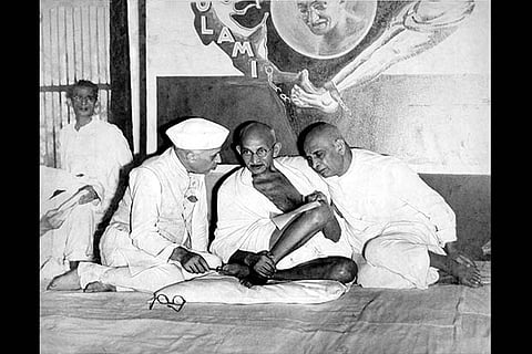 Jawaharlal Nehru, Mahatma Gandhi and Sardar Vallabhbhai Patel