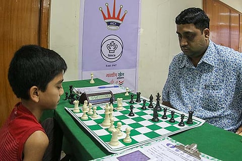 Chennai lad Gukesh plays RR Laxman (right) in the fourth round of Chennai Open