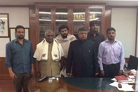 (L to R) Abdul Ghani, Pon Radhakrishnan, Amar Prasad Reddy, Ravi Shankar Prasad, Gautham and Ganesh