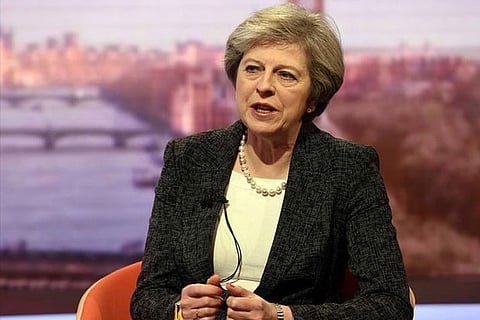 British PM Theresa May speaks on the BBC's Andrew Marr Show