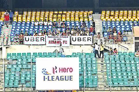 Handful of Chennai City fans during one of the I-League match in Chennai