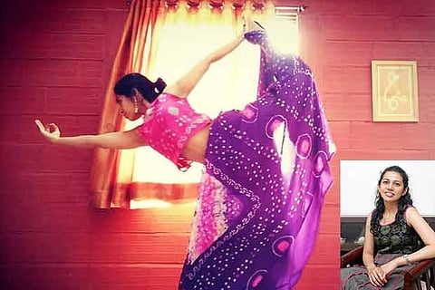Rohini demonstrates a yoga posture; (inset) Shradha Nanavati