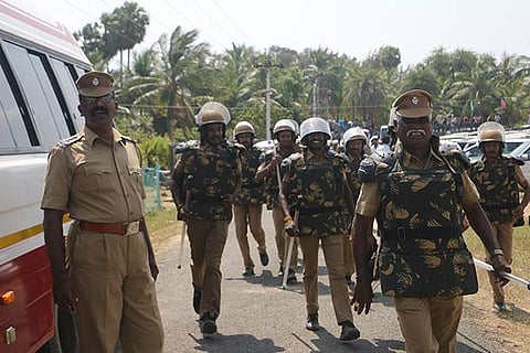 Police force at the resort on Tuesday