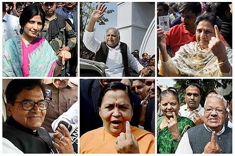 Leaders coming out after casting their votes