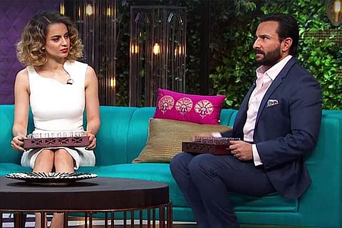 Saif Ali Khan and Kangana Ranaut made an appearance on the television chat show Koffee With Karan