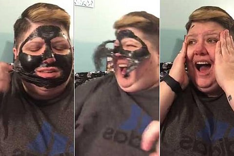Video of woman removing charcoal mask trending