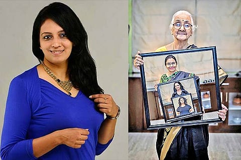 A still from the track The 4G Family Song created by Krithika Bala (left)