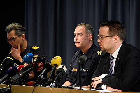 The Swedish Security Service during a police briefing following April 7 attack