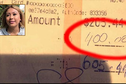 A 400 USD tip for Hawaii waitress and then a 10,000 USD surprise