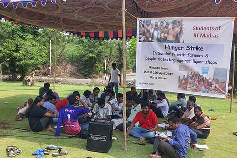 Indian Institute of Technology - Madras students observe a hunger strike on the campus