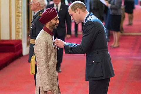 British Sikh barrister receives OBE from Prince William