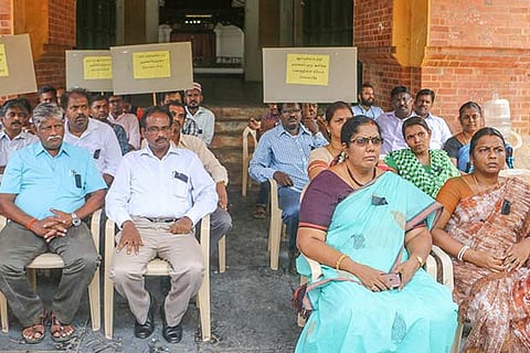 MUTA members staging a protest at University of Madras