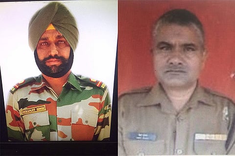 Naib Subedar Paramjit Singh and BSF head constable Prem Sagar