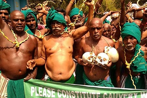 A file photo of TN farmers protesting