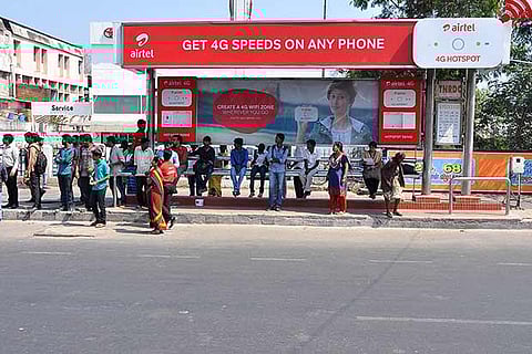 An MTC bus shelter without a ramp