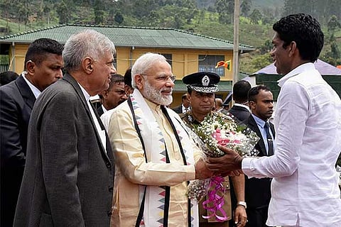 PM Narendra Modi attends a function of the Indian-origin Tamil community in Dickoya