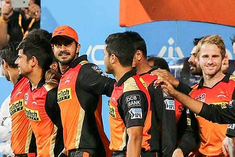 Vijay Shankar (with cap) in the SRH dugout(File Photo)