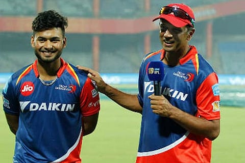 (L) Rishabh Pant and (R) Rahul Dravid