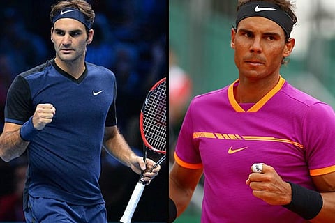 (L) Roger Federer and (R) Rafa Nadal
