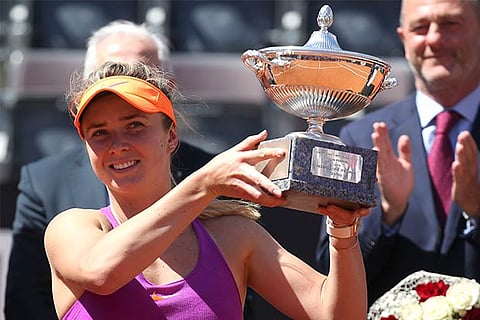 Elina Svitolina with the Italian Open trophy