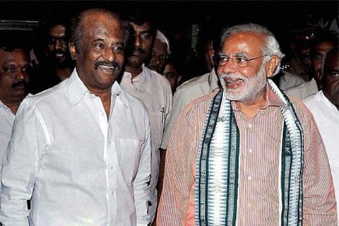 Rajinikanth shares a lighter moment with PM Narendra Modi