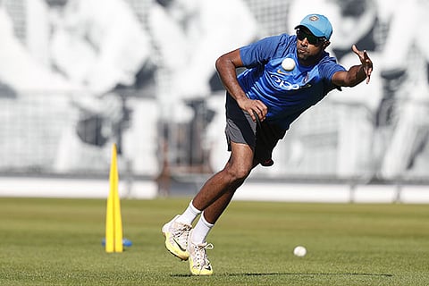 Ravichandran Ashwin during a practice session