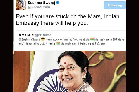 Sassy Sushma Swaraj trends on Twitter