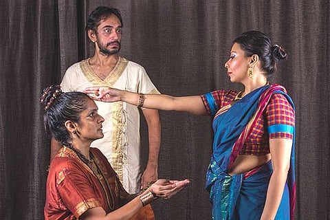 A still from the play When things fall apart