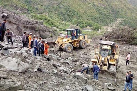 Rescue operations in the Sichuan landslide in China (Picture courtesy: People?s Daily China/Twitter)
