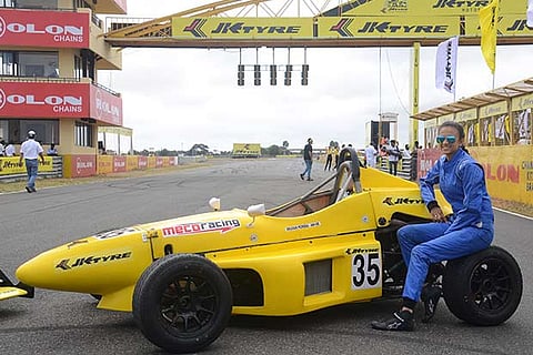 Mira Erda at a JK Tyre National Championship at the Kari Motor Speedway in Coimbatore