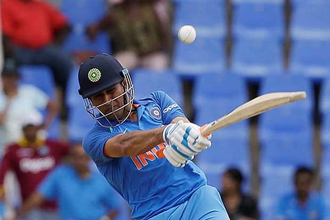 MS Dhoni plays a shot during his knock of 78