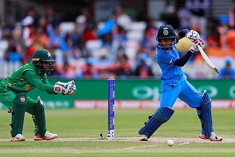 Poonam Raut during her innings of 47