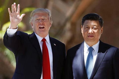 US President Donald Trump with Chinese President Xi Jinping