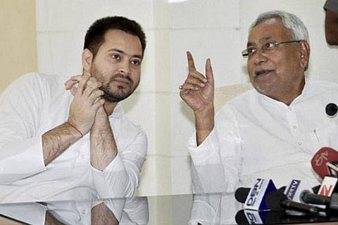Tejashwi Yadav with Nitish Kumar