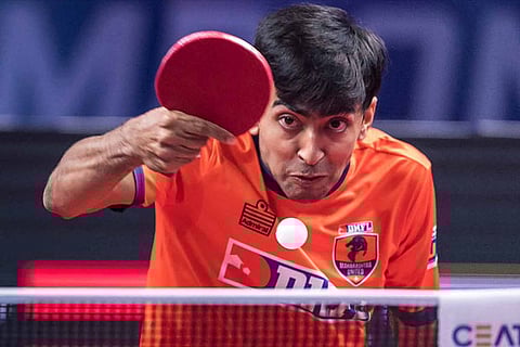 Harmeet Desai produced a career best performance to blank Greece?s Panagiotis Gionis 3-0