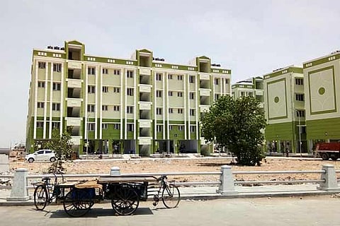 The newly constructed flats in Nochi Kuppam in the city