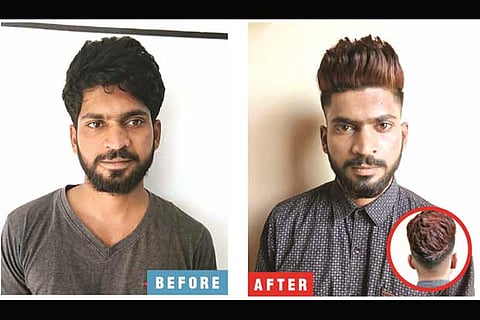 IT professional gets pompadour cut