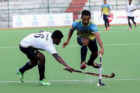 Action from the Hockey Unit of TN vs BPCL match