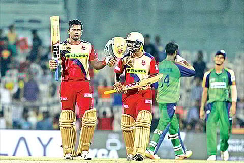 CSG opener Thalaivan after hitting the winning runs against Kovai Kings