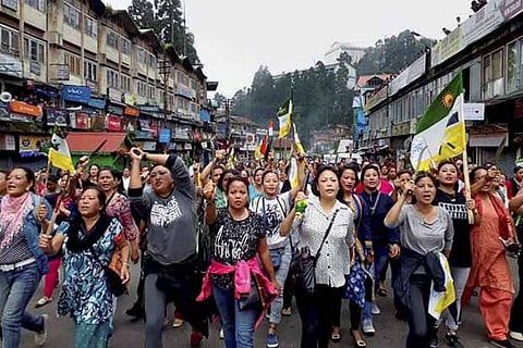 File photo of the pro-Gorkhaland agitators in Darjeeling